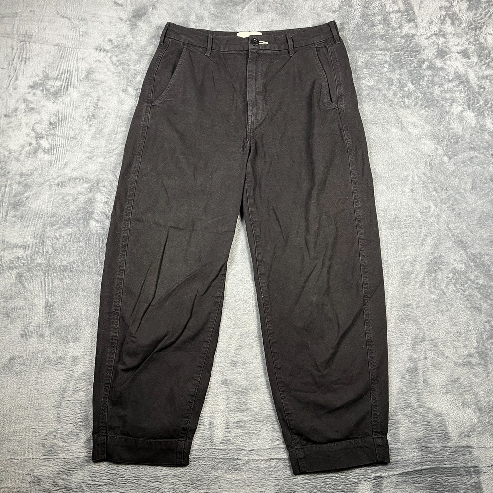 Everlane Crop Chino Pants Womens 8 Black Twill Tapered Leg Casual Wear Zip Fly